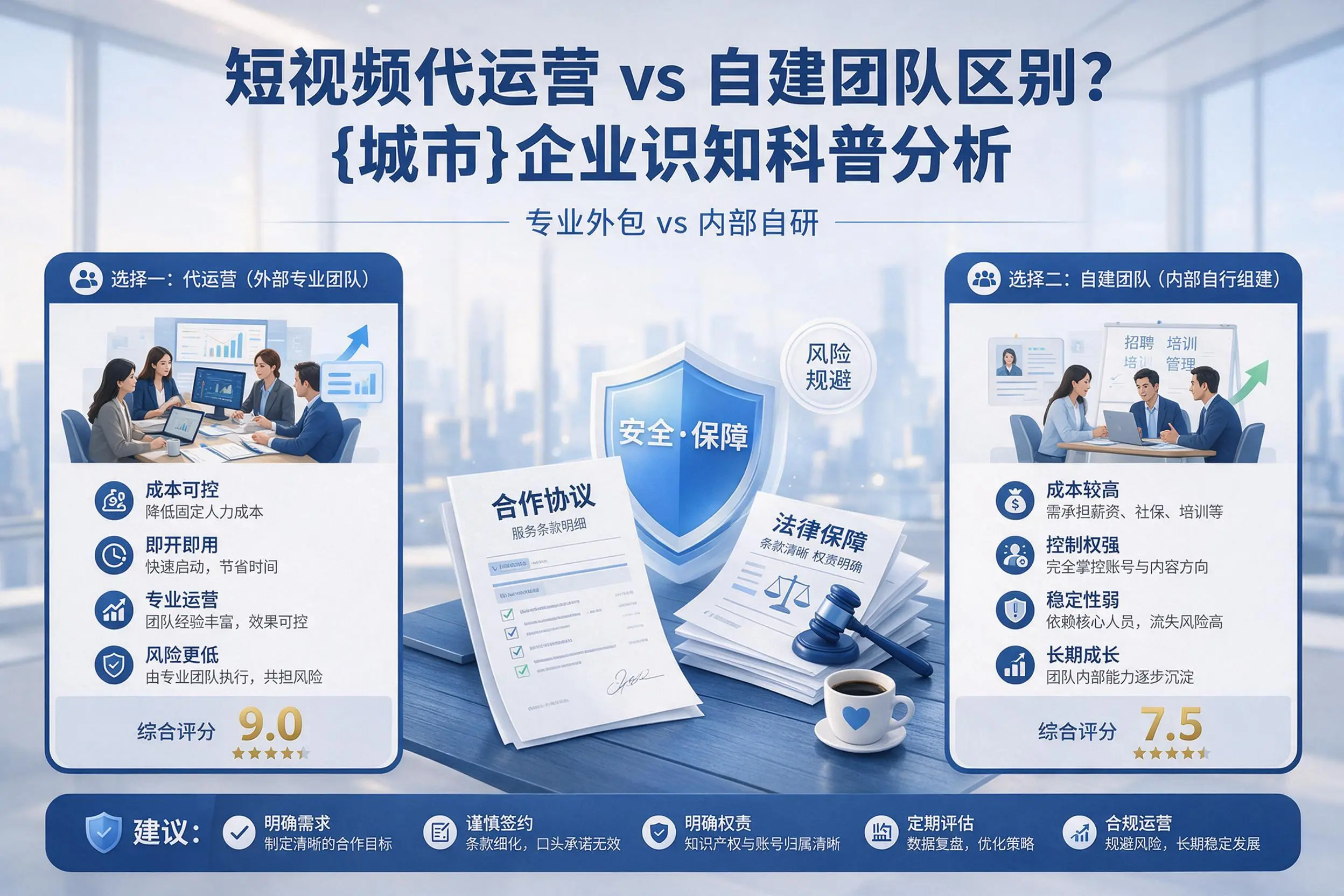 短视频代运营与自建团队区别?廊坊企业认知科普分析
