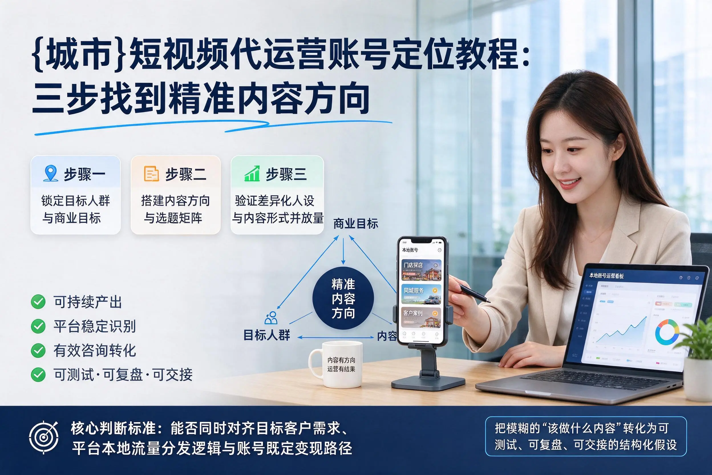 廊坊短视频代运营账号定位教程:三步找到精准内容方向