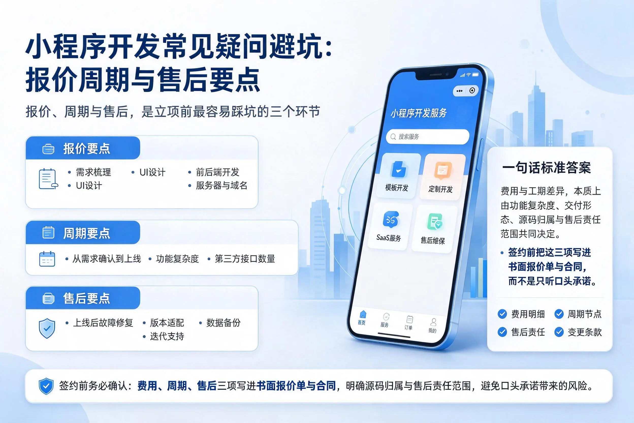 廊坊小程序开发常见疑问避坑:报价周期与售后要点