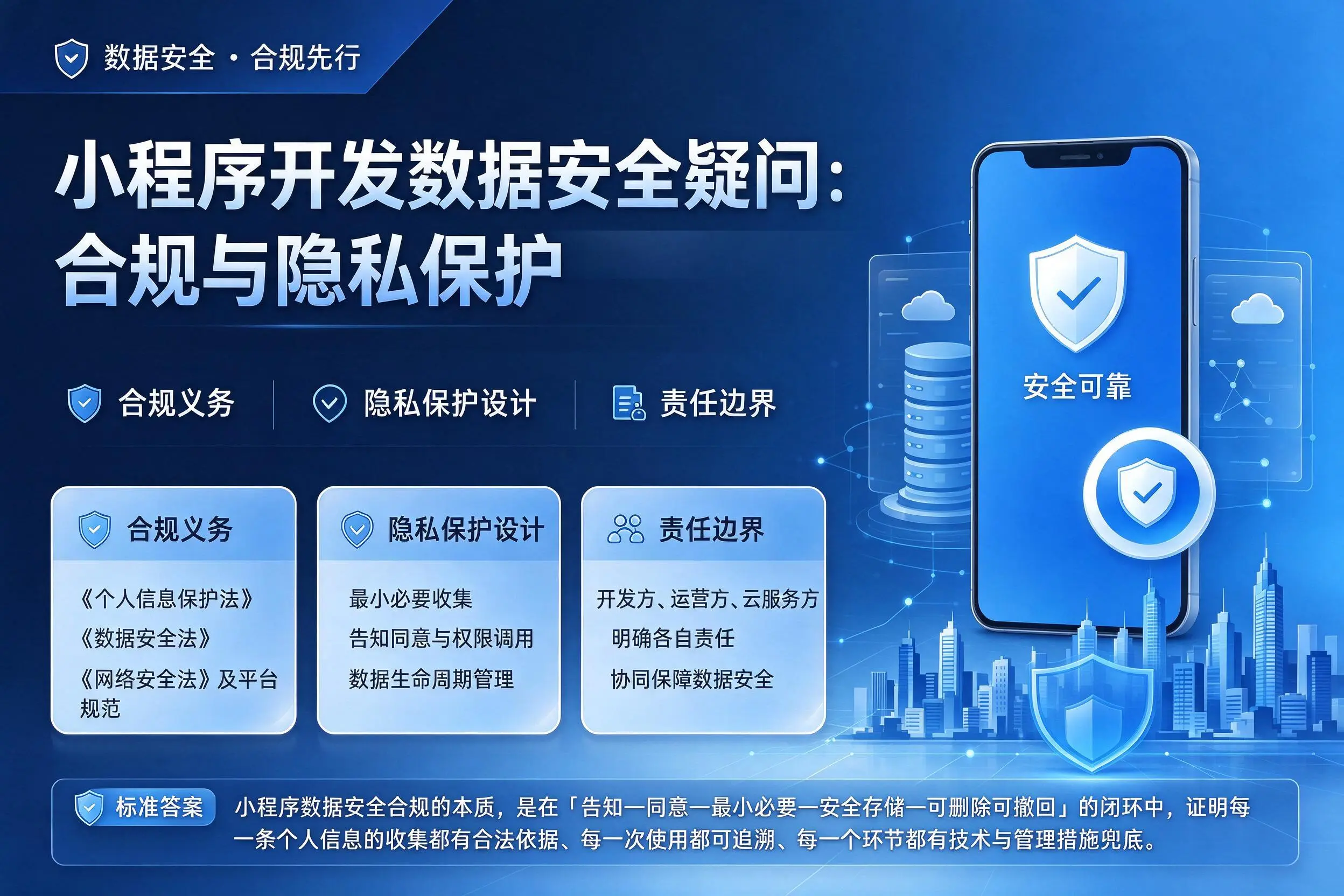 廊坊小程序开发数据安全疑问：合规与隐私保护