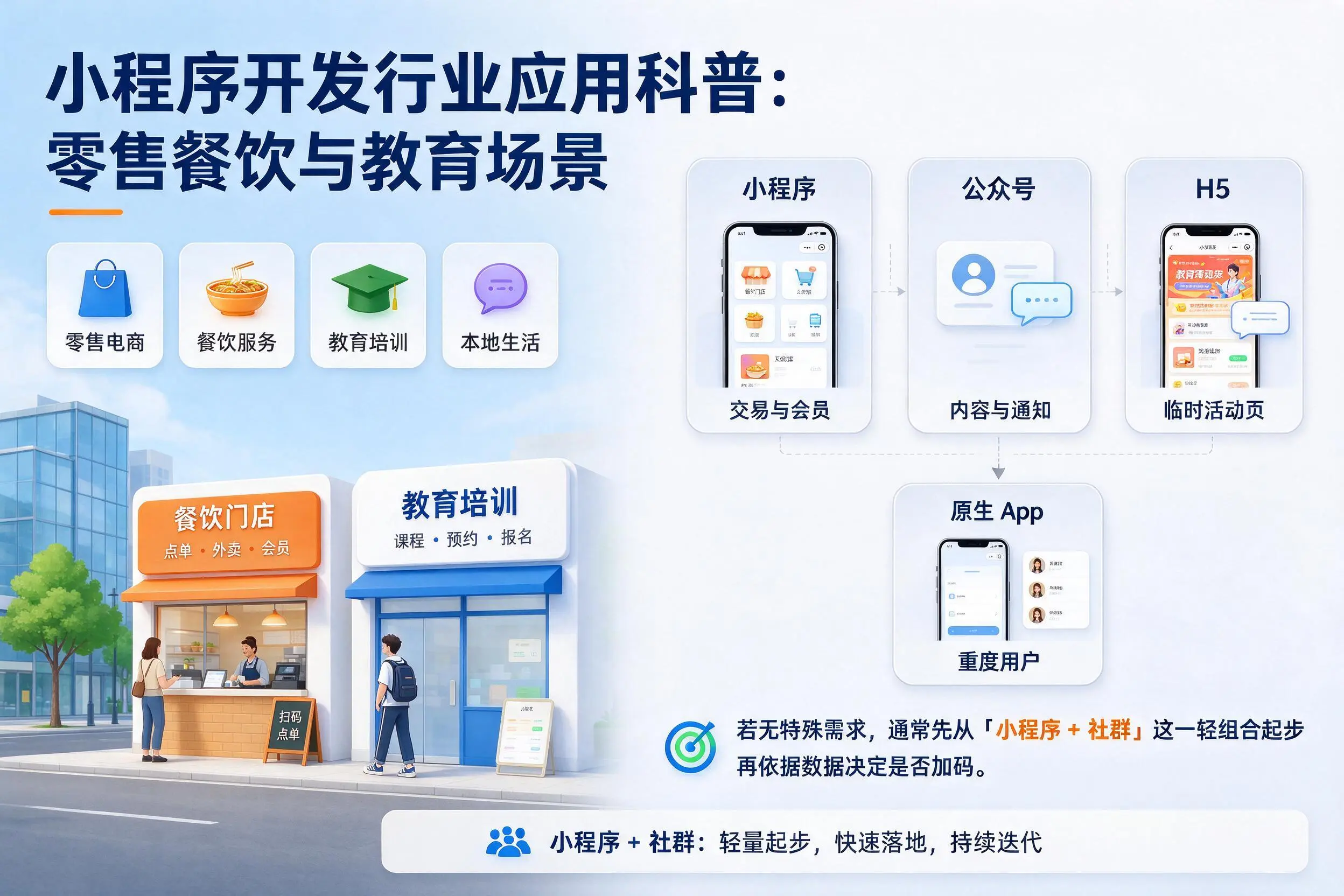 廊坊小程序开发行业应用科普:零售餐饮与教育场景