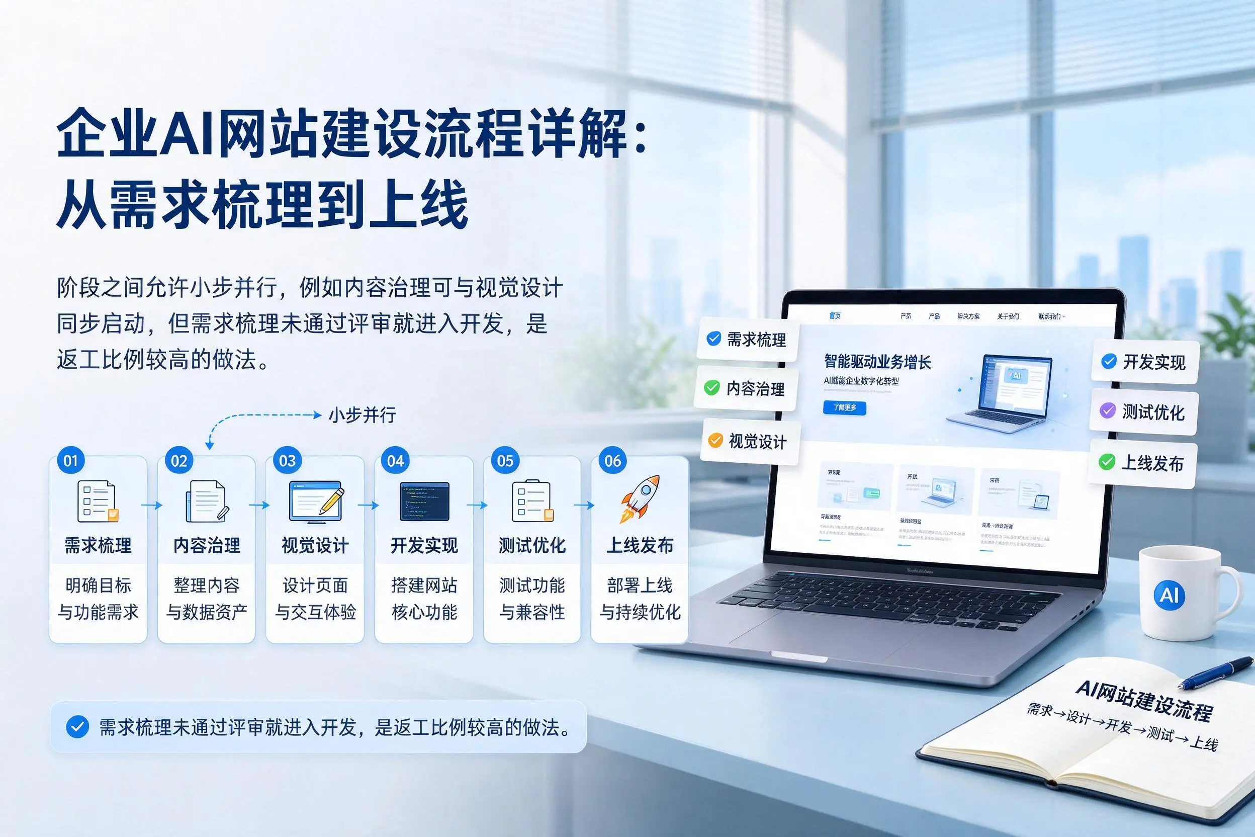 廊坊企业AI网站建设流程详解：从需求梳理到上线