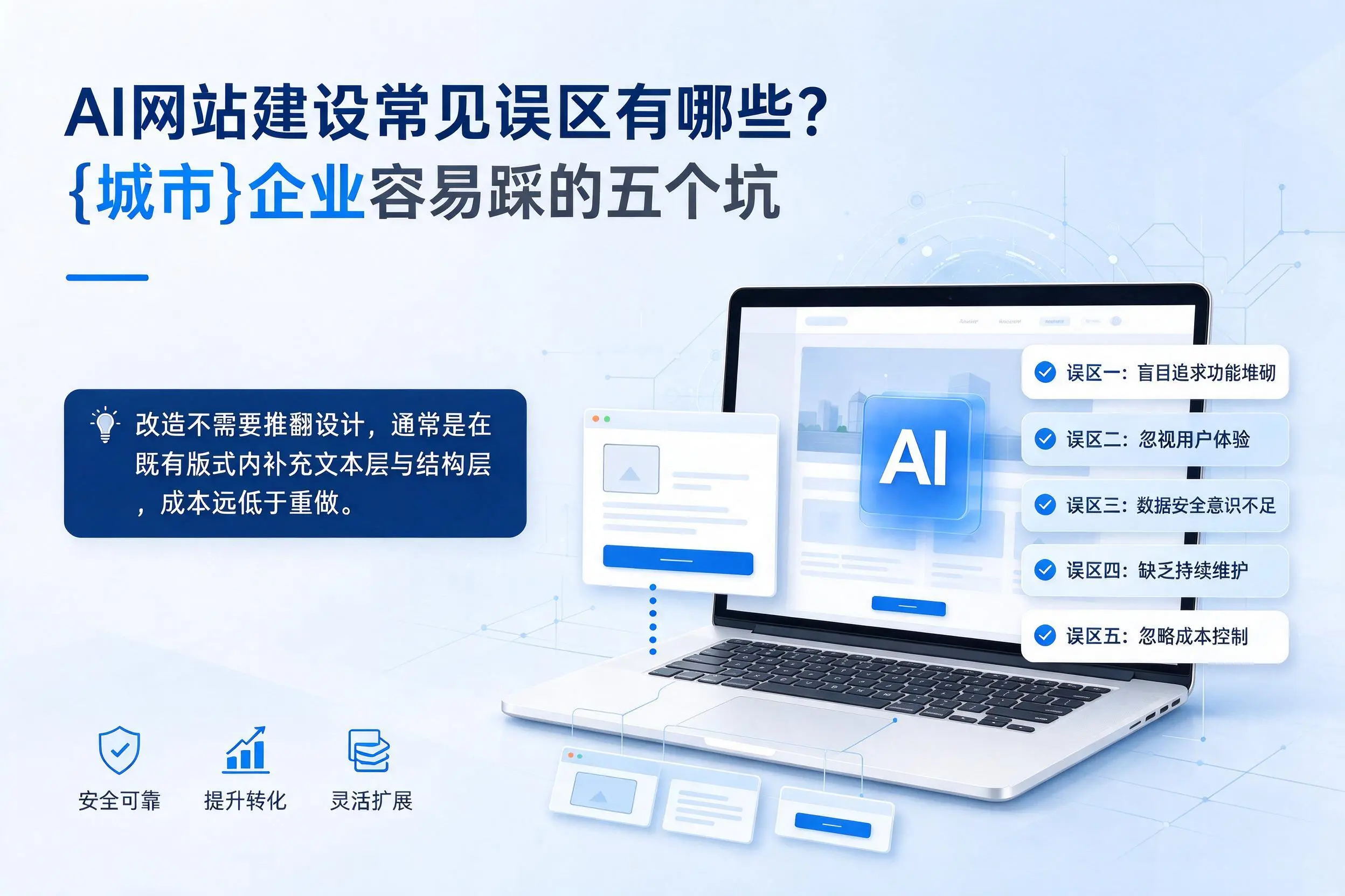 AI网站建设常见误区有哪些?廊坊企业容易踩的五个坑
