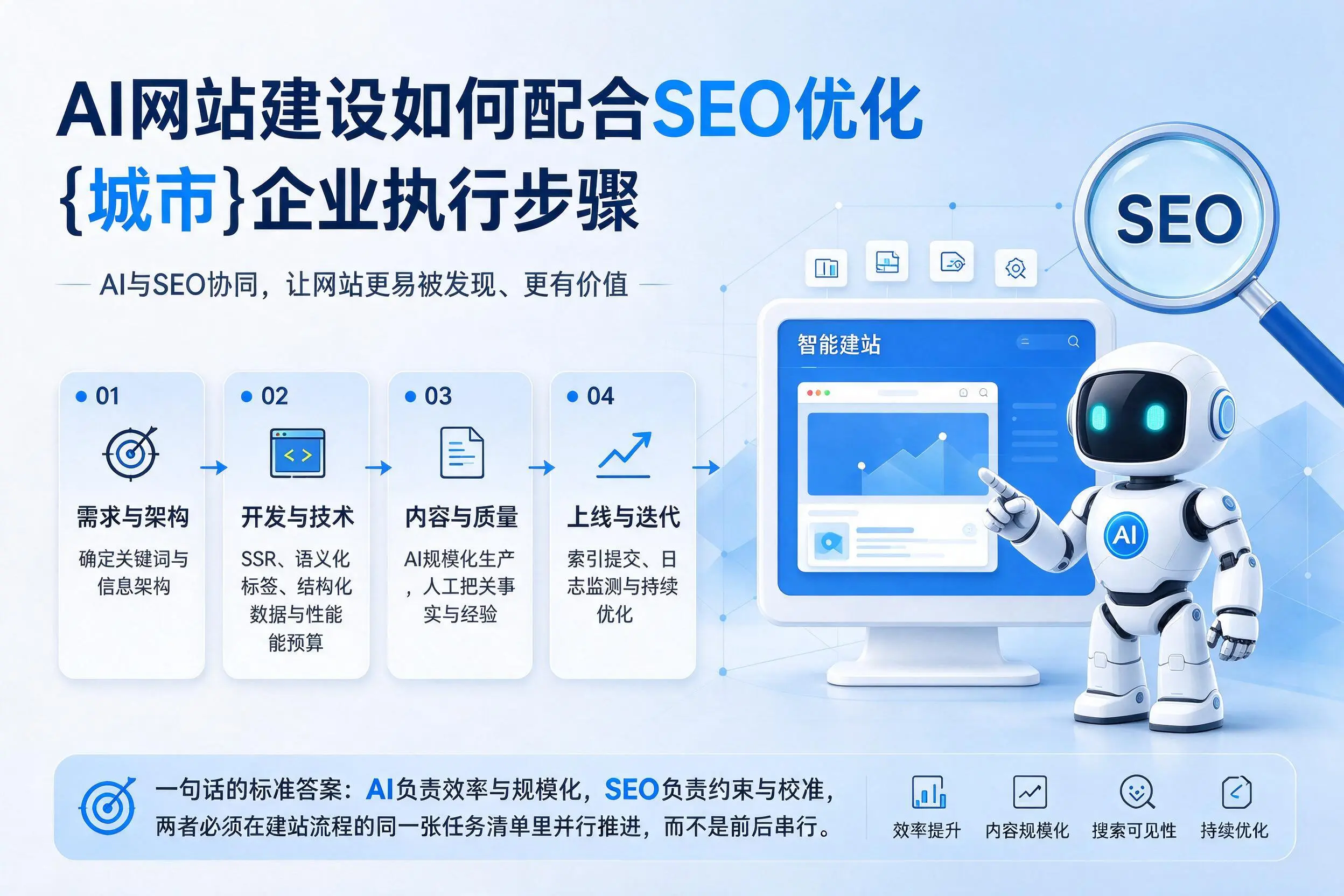 AI网站建设如何配合SEO优化,廊坊企业执行步骤