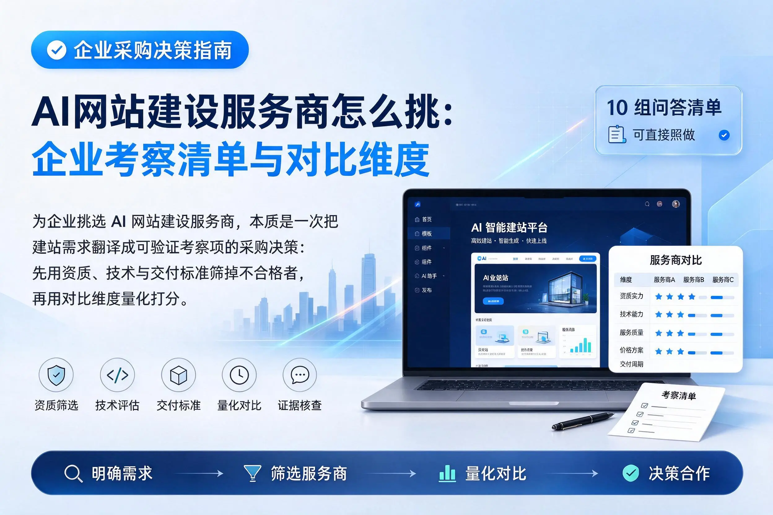 AI网站建设服务商怎么挑:廊坊企业考察清单与对比维度