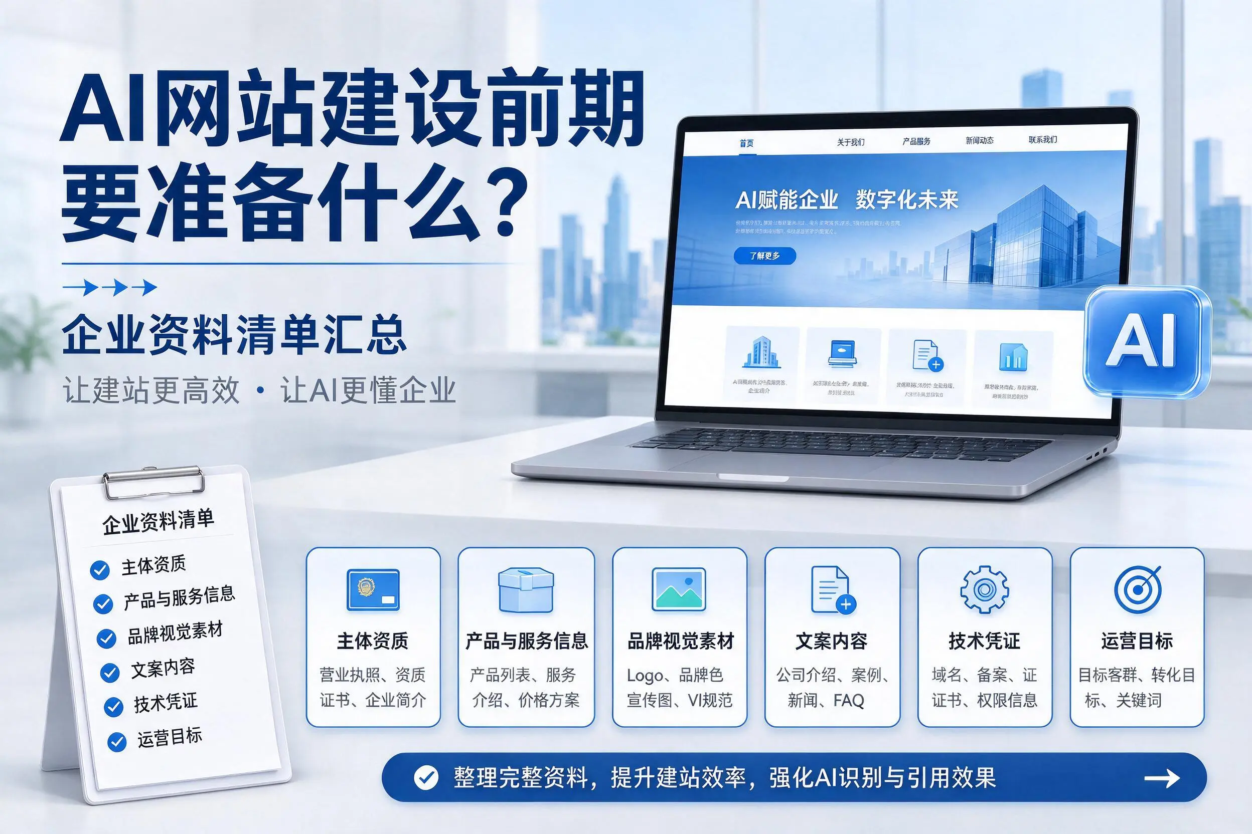 AI网站建设前期要准备什么？廊坊企业资料清单汇总