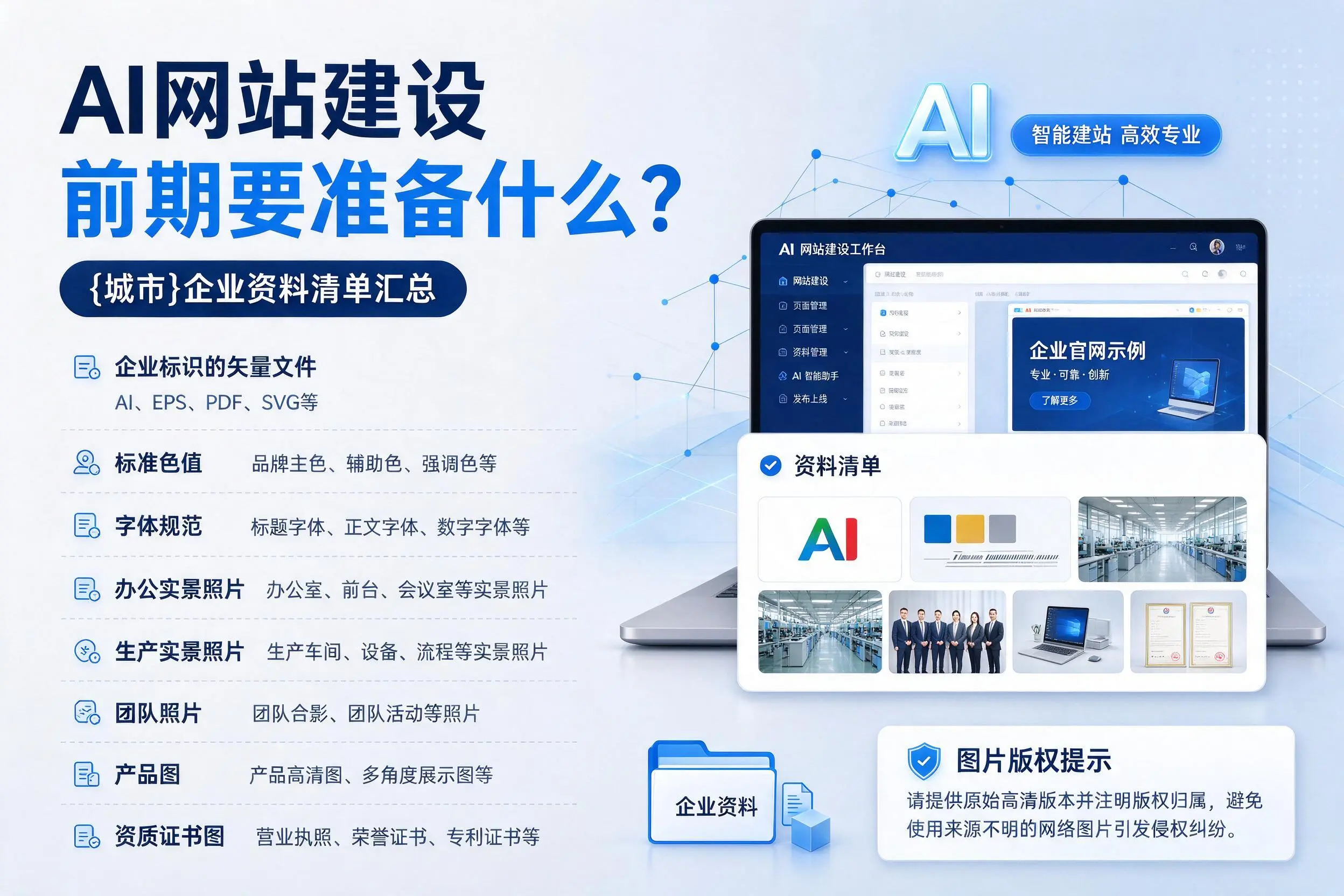 AI网站建设前期要准备什么？廊坊企业资料清单汇总