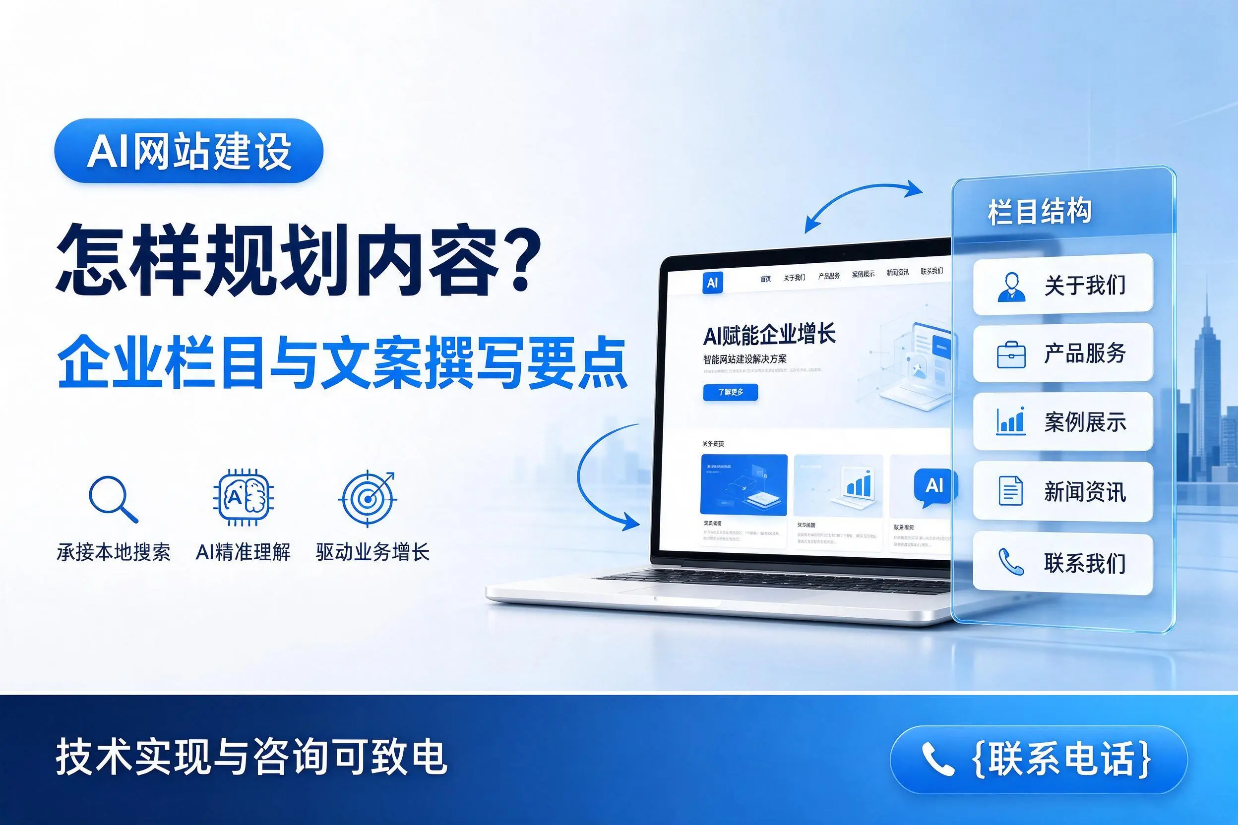 AI网站建设怎样规划内容？廊坊企业栏目与文案撰写要点