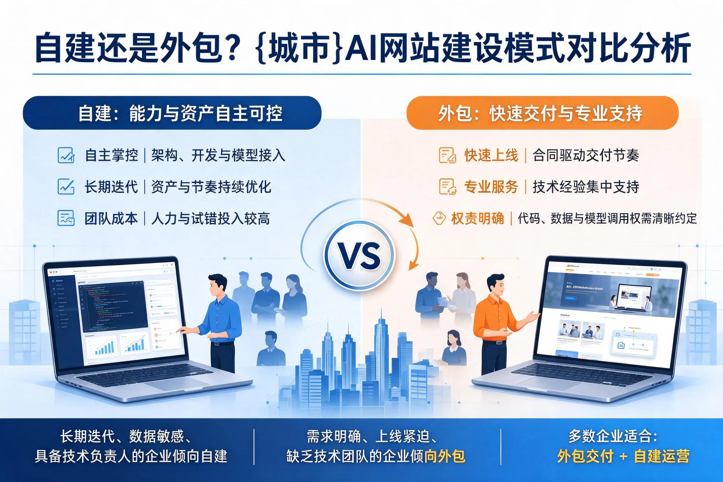 自建还是外包?廊坊AI网站建设模式对比分析